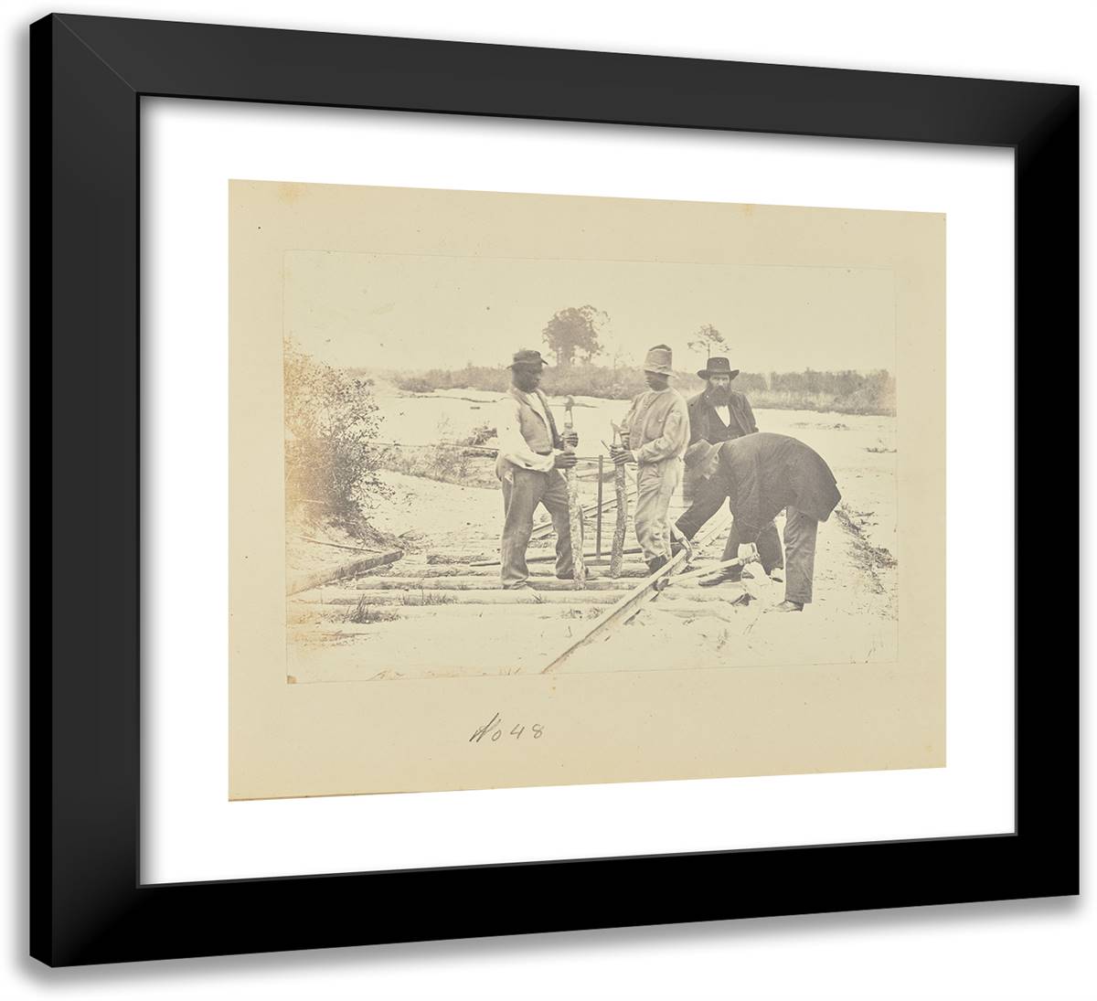 Loosening Rails 22x20 Black Modern Wood Framed Art Print Poster by Russell, A.J.