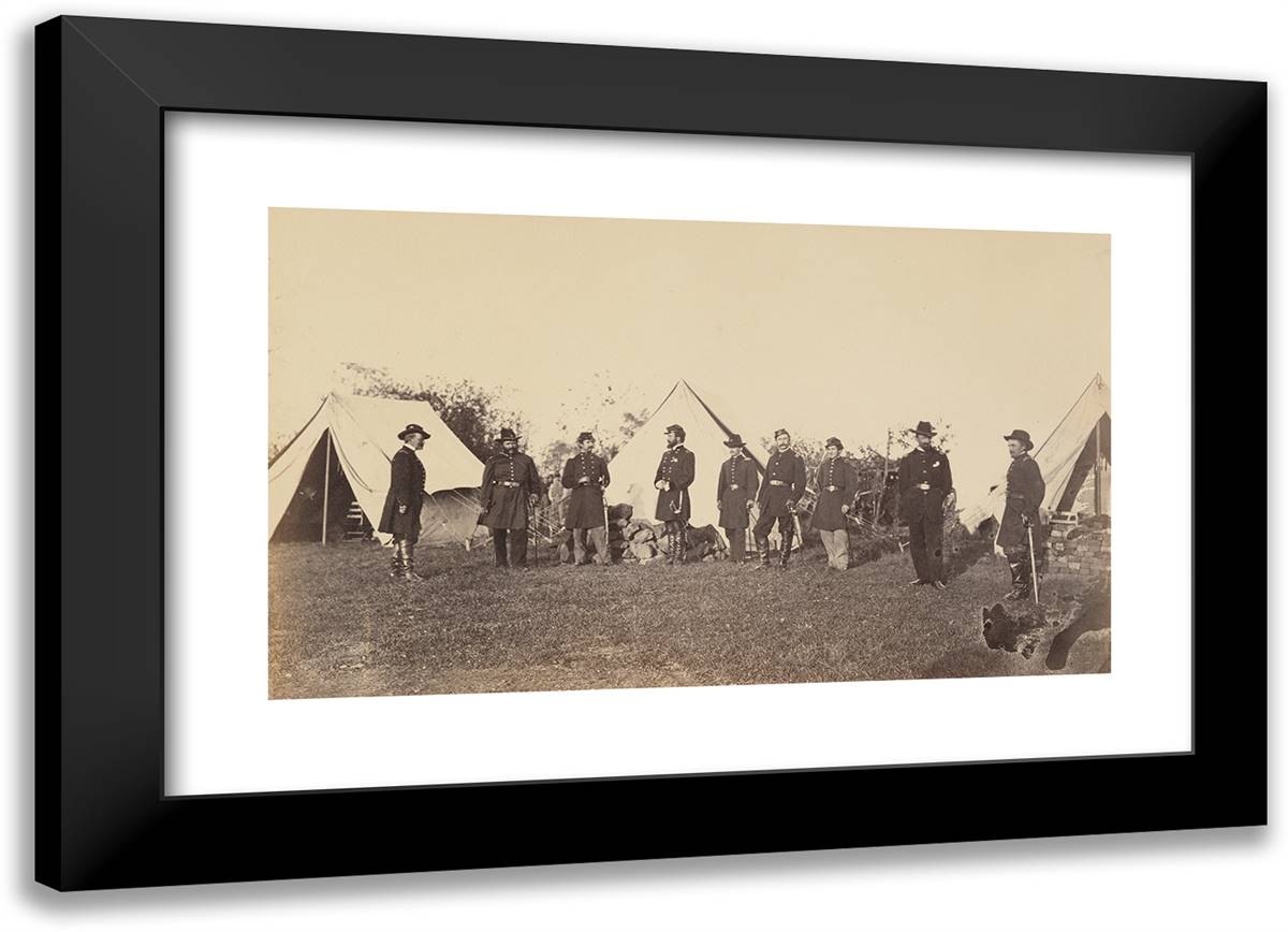 No. 126. General Webb's Headquarters. Near Culpepper, Va., M 24x17 Black Modern Wood Framed Art Print Poster by Russell, A.J.
