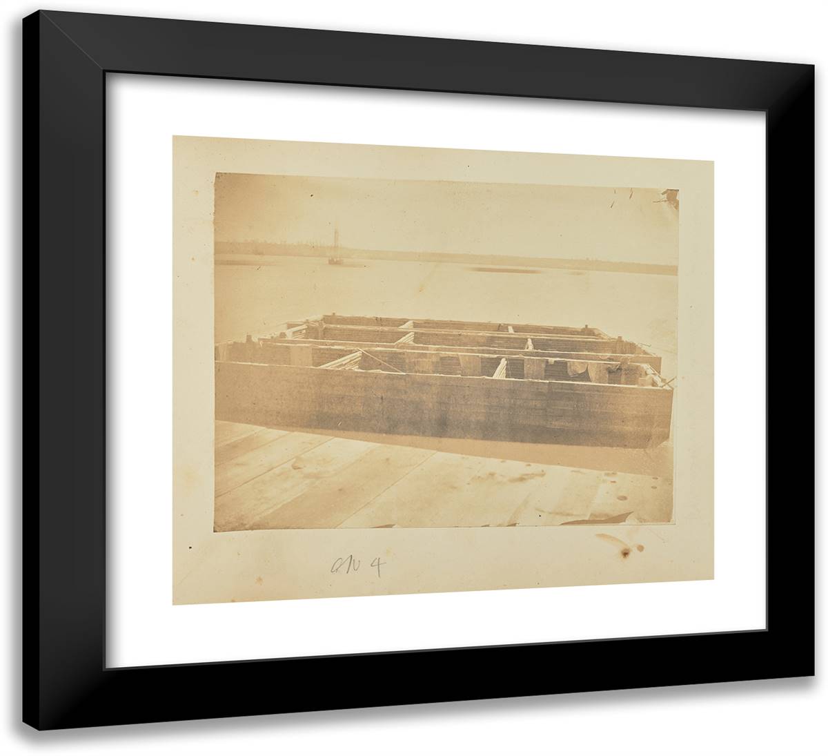 Represents Arks 60 Feet Long, 20 Feet Wide, and from 6 to 8 22x20 Black Modern Wood Framed Art Print Poster by Russell, A.J.