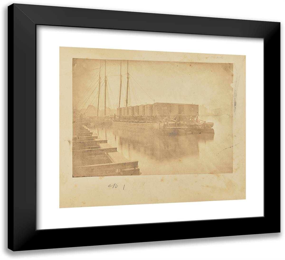 Transportation on the Potomac 22x20 Black Modern Wood Framed Art Print Poster by Russell, A.J.