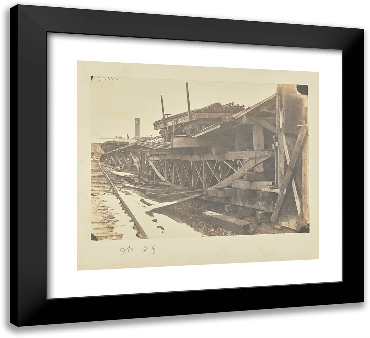 Truss Experiment, Alexandria, Va. 22x20 Black Modern Wood Framed Art Print Poster by Russell, A.J.