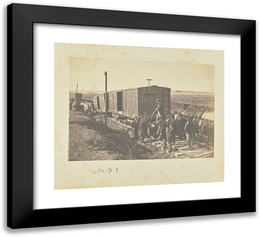 Wreck Caused by the Fracture of an Axle of a Car on the Loud 22x20 Black Modern Wood Framed Art Print Poster by Russell, A.J.