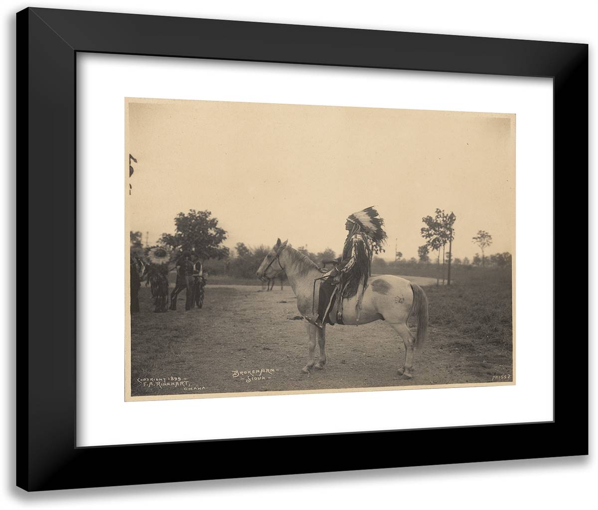 Broken Arm, Sioux 24x20 Black Modern Wood Framed Art Print Poster by Muhr, Adolph F.