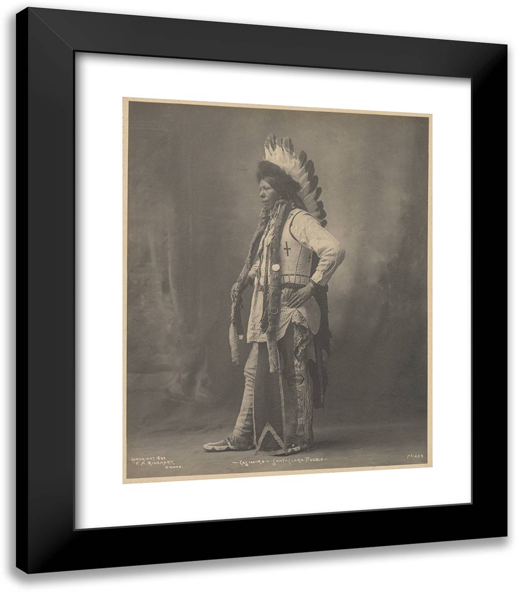 Casimiro, Santa Clara Pueblo 20x23 Black Modern Wood Framed Art Print Poster by Muhr, Adolph F.