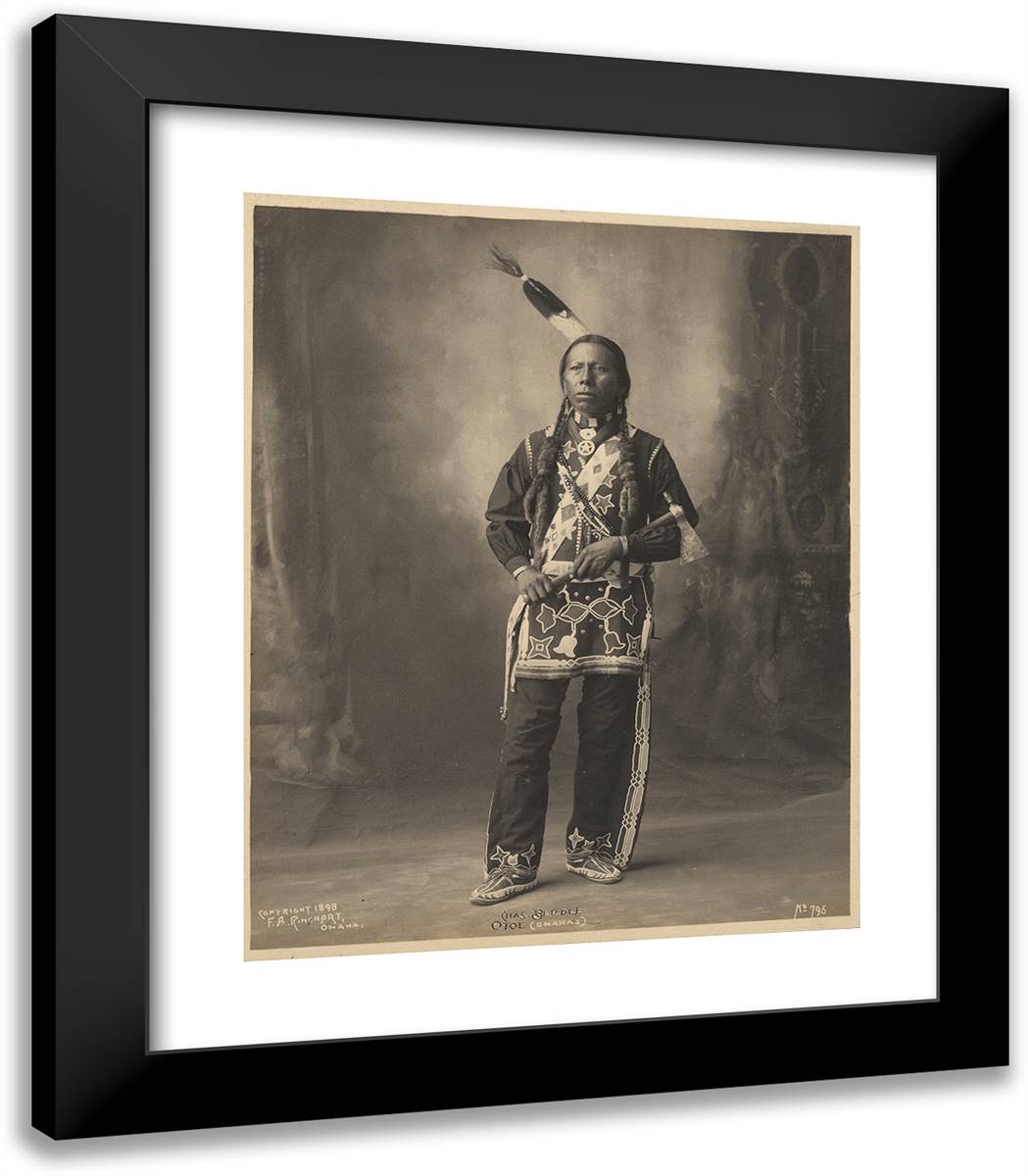 Chas. Biddle, Otoe (Omahas) 20x23 Black Modern Wood Framed Art Print Poster by Muhr, Adolph F.