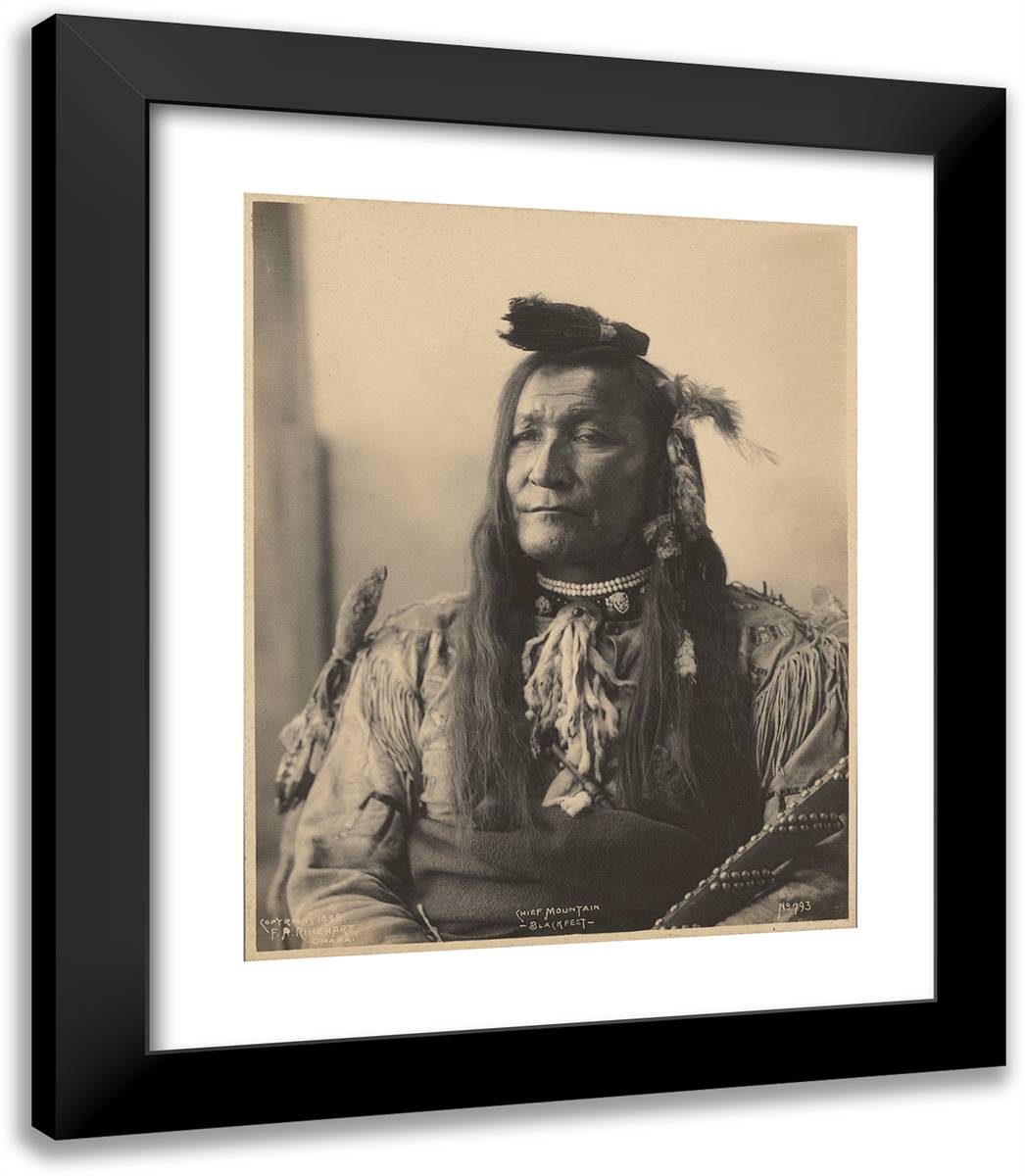 Chief Mountain, Blackfeet 20x23 Black Modern Wood Framed Art Print Poster by Muhr, Adolph F.