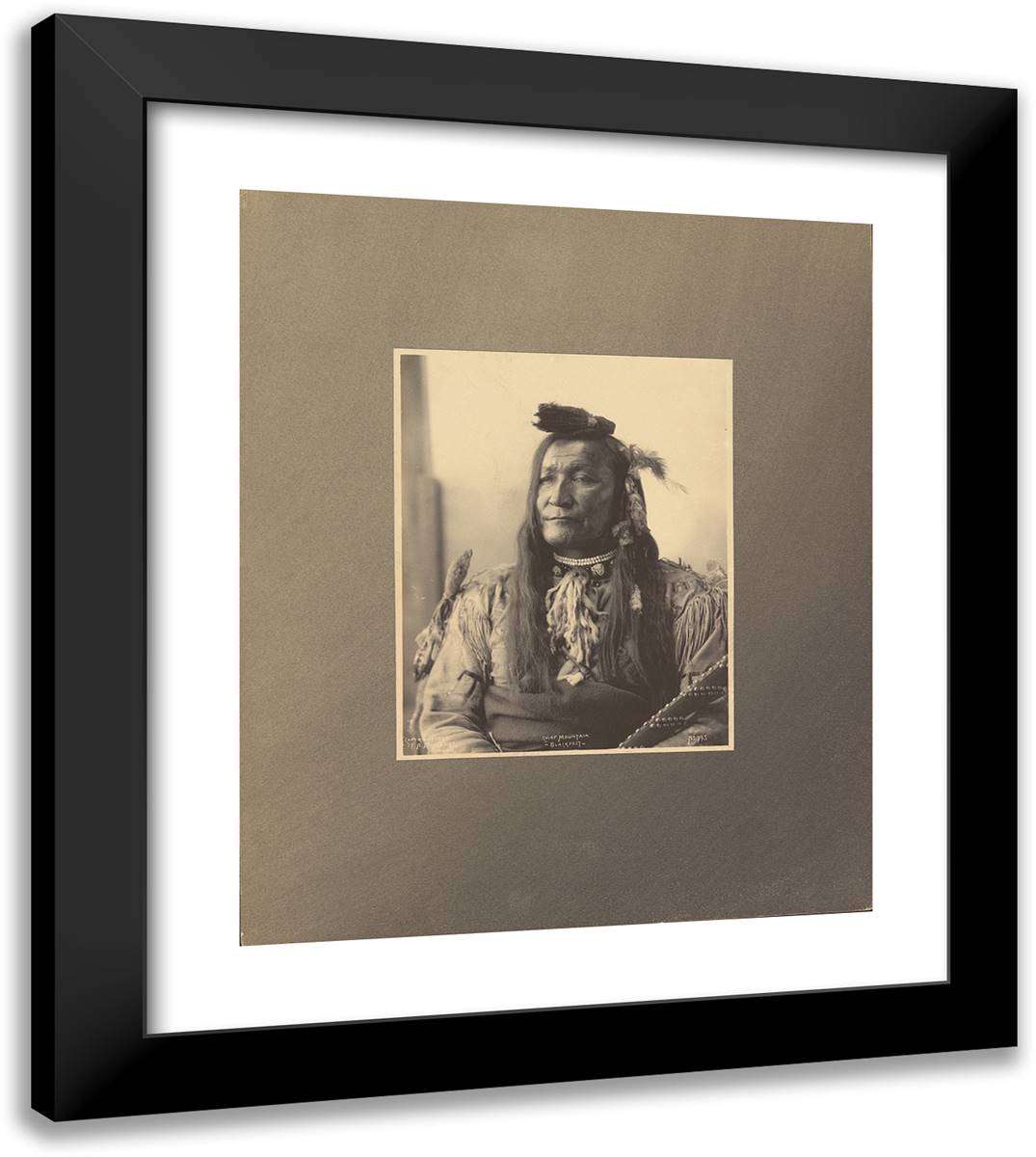 Chief Mountain, Blackfeet I 20x23 Black Modern Wood Framed Art Print Poster by Muhr, Adolph F.