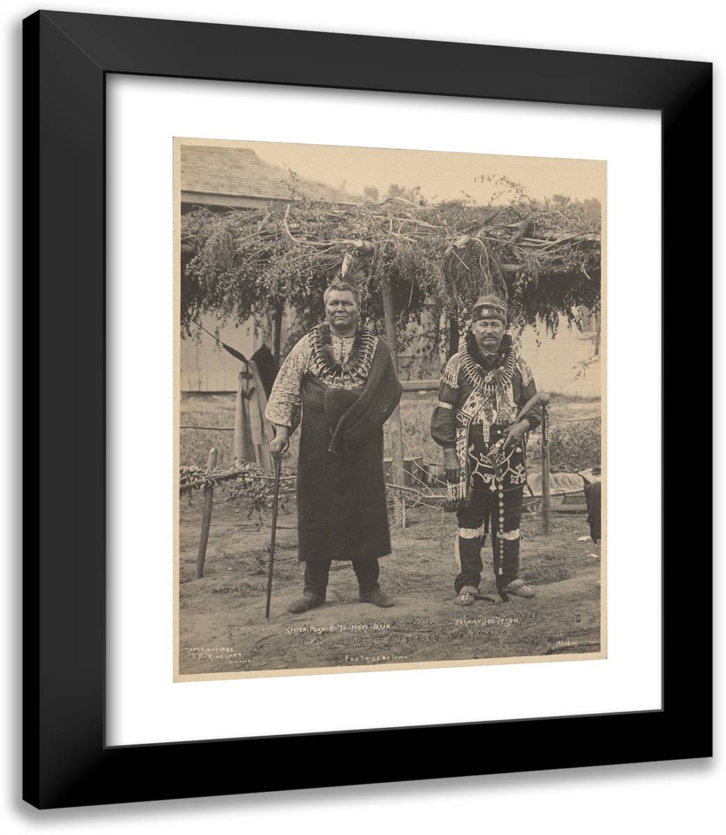 Chief Push-E-To-Neke-Qua and 2Nd Chief Joe Tyson, Fox Tribe 20x23 Black Modern Wood Framed Art Print Poster by Muhr, Adolph F.