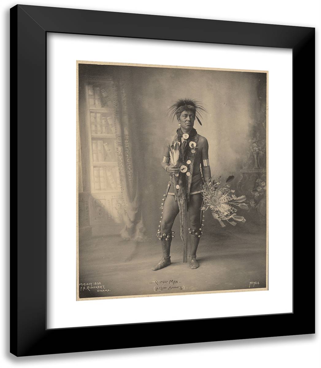 Cloud Man, Assiniboines 20x23 Black Modern Wood Framed Art Print Poster by Muhr, Adolph F.