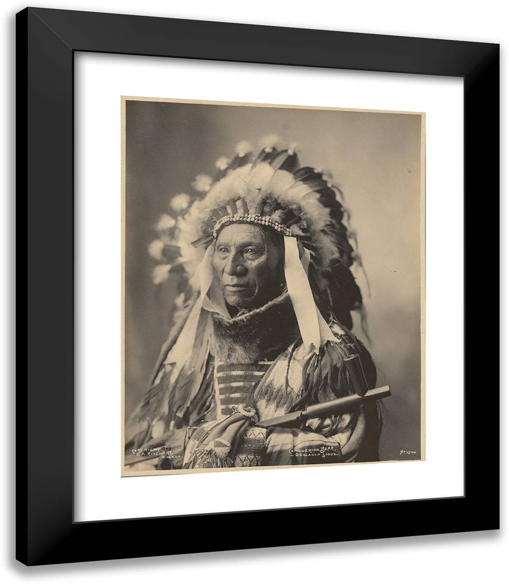 Conquering Bear, Ogalalla Sioux 20x23 Black Modern Wood Framed Art Print Poster by Muhr, Adolph F.