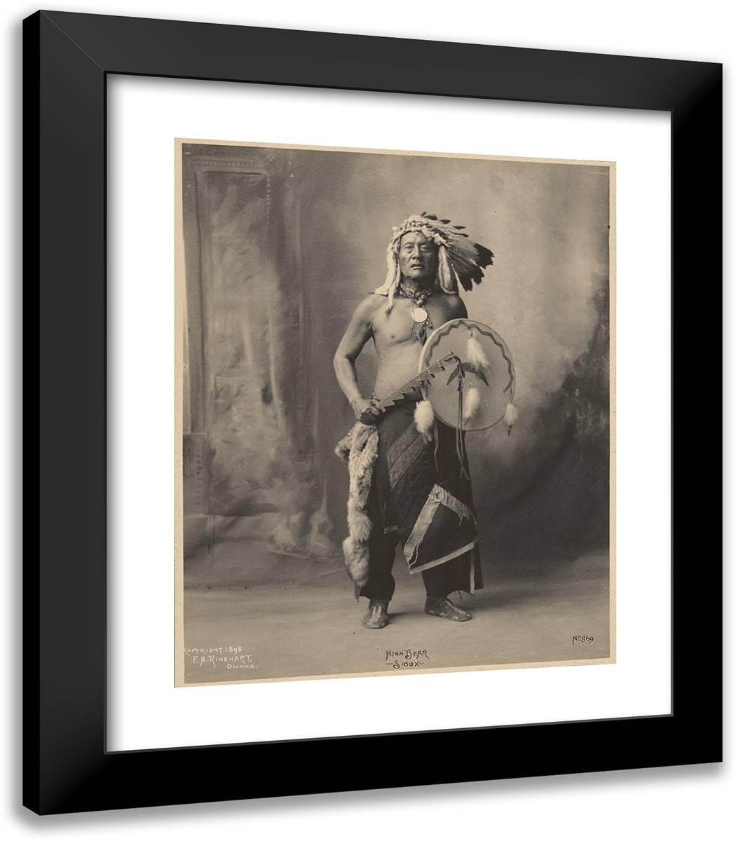 High Bear, Sioux I 20x23 Black Modern Wood Framed Art Print Poster by Muhr, Adolph F.