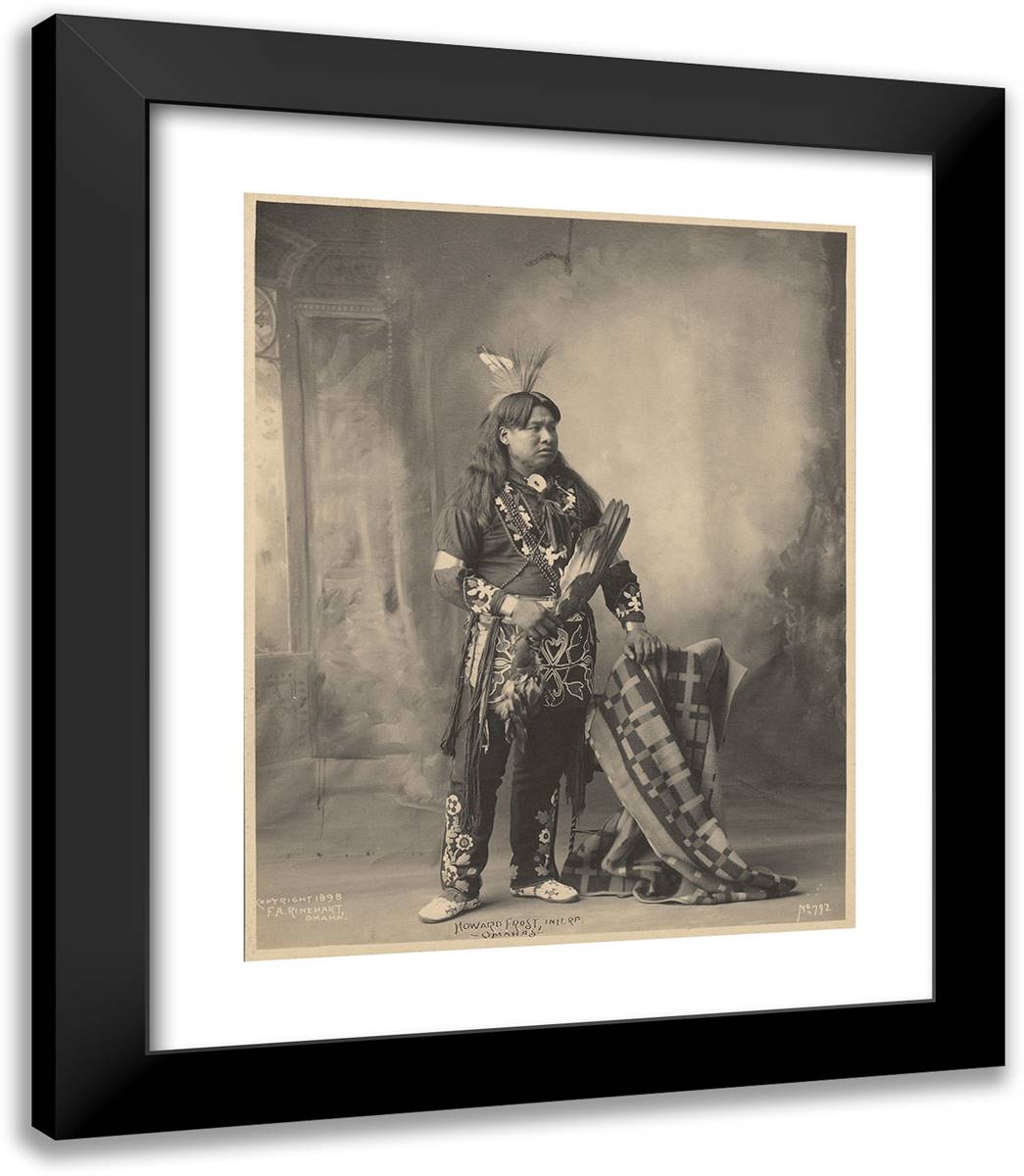 Howard Frost, Interpreter, Omahas 20x23 Black Modern Wood Framed Art Print Poster by Muhr, Adolph F.