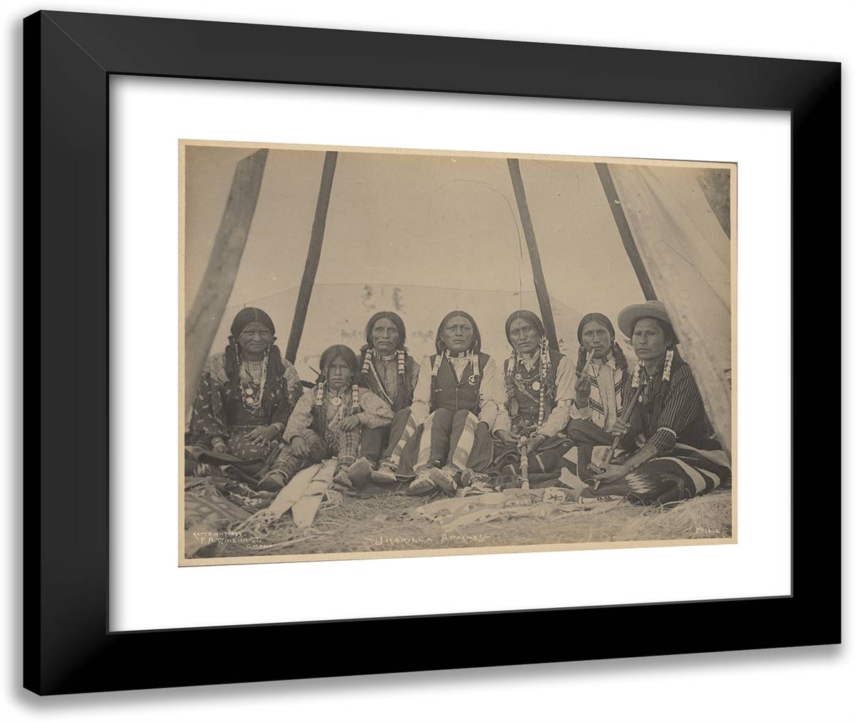 Jicarilla, Apaches 24x20 Black Modern Wood Framed Art Print Poster by Muhr, Adolph F.