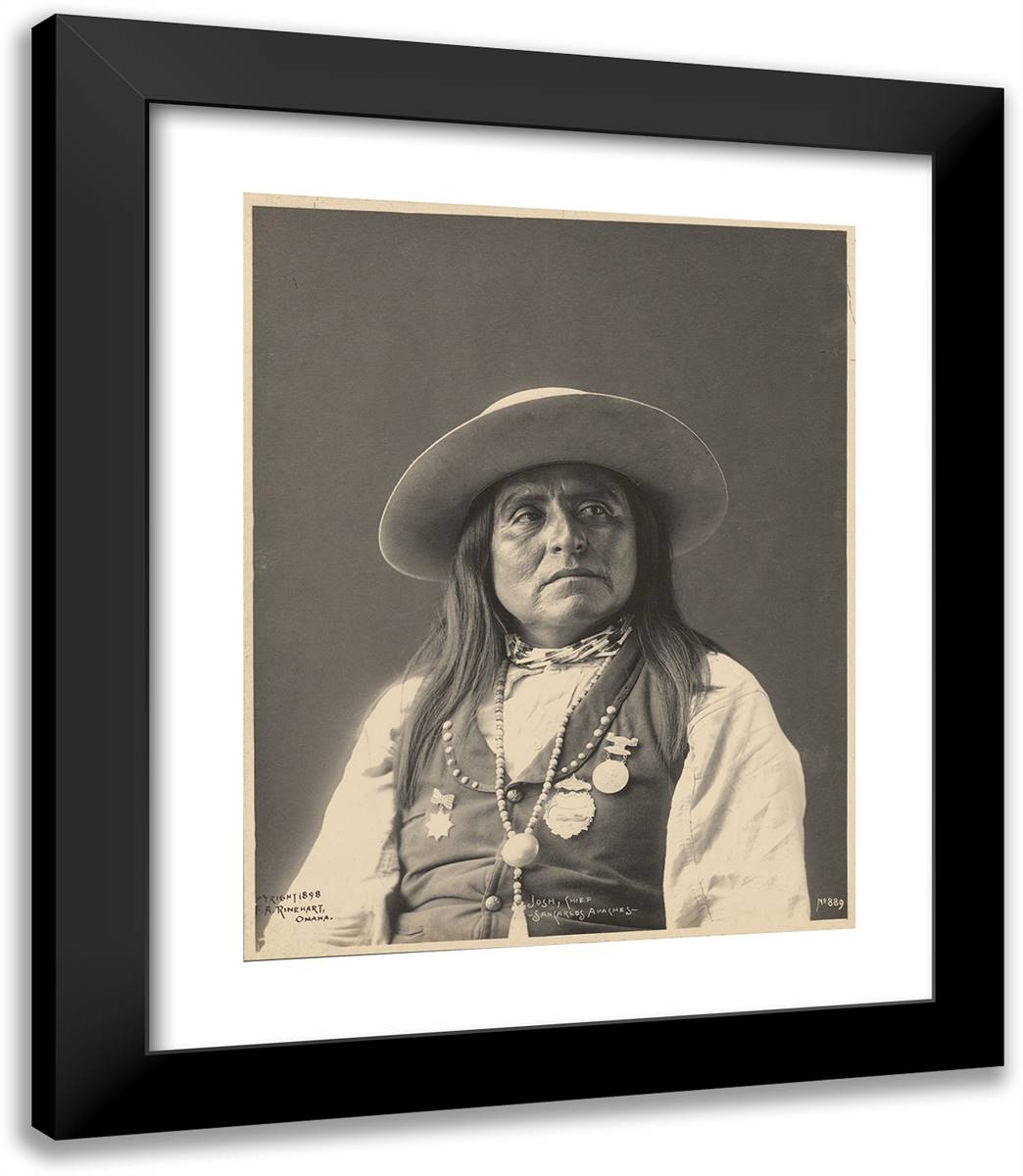 Josh, Chief, San Carlos Apaches 20x23 Black Modern Wood Framed Art Print Poster by Muhr, Adolph F.