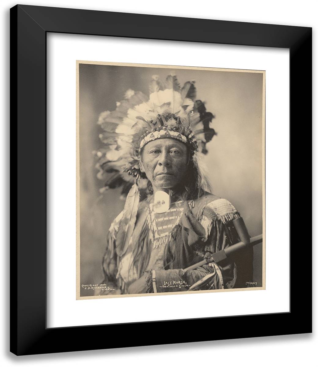 Last Horse, Ogalalla Sioux 20x24 Black Modern Wood Framed Art Print Poster by Muhr, Adolph F.