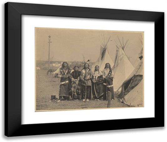 Little Sunday, Eagle Elk, and Prairie Dog, Sioux 24x20 Black Modern Wood Framed Art Print Poster by Muhr, Adolph F.