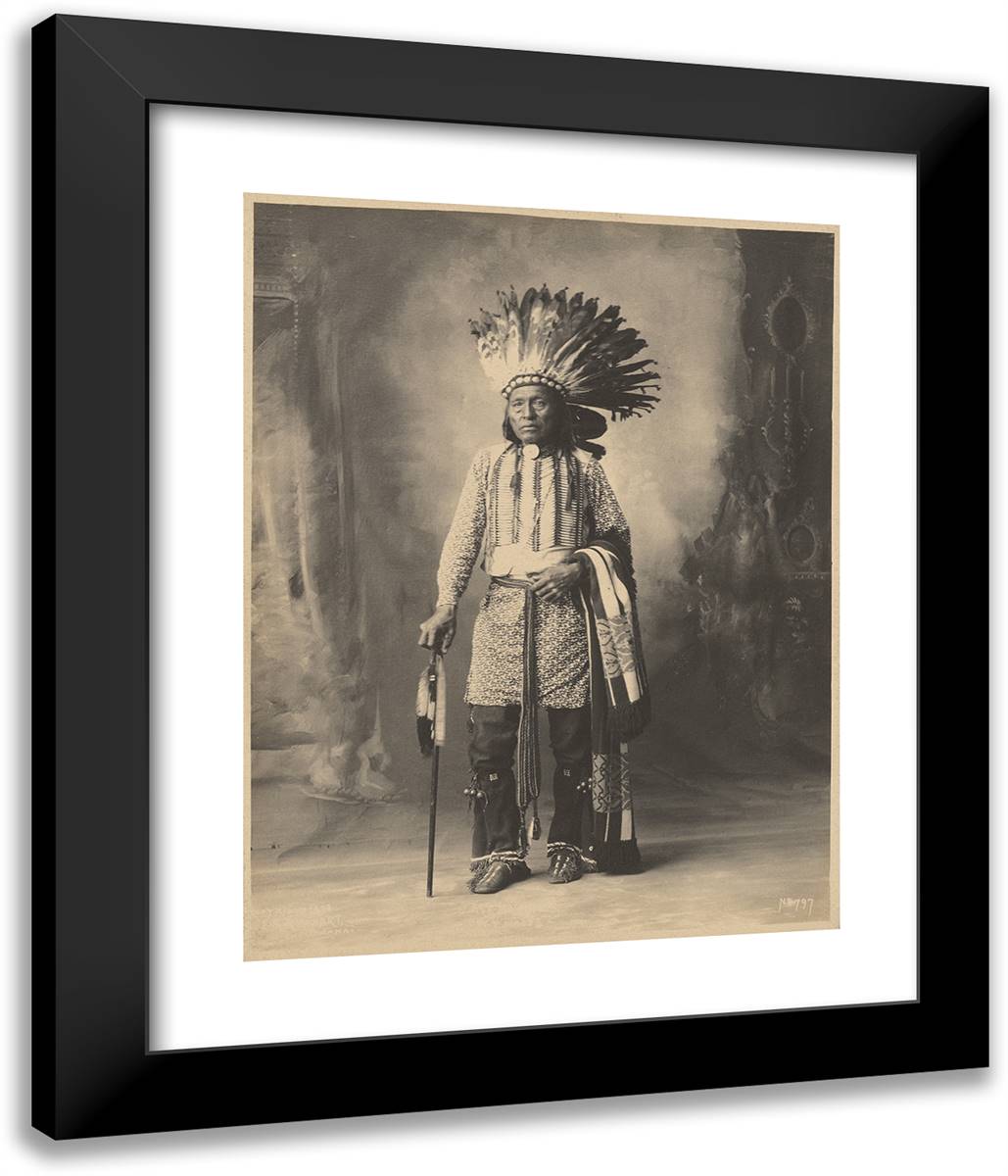 Native American Male 20x24 Black Modern Wood Framed Art Print Poster by Muhr, Adolph F.
