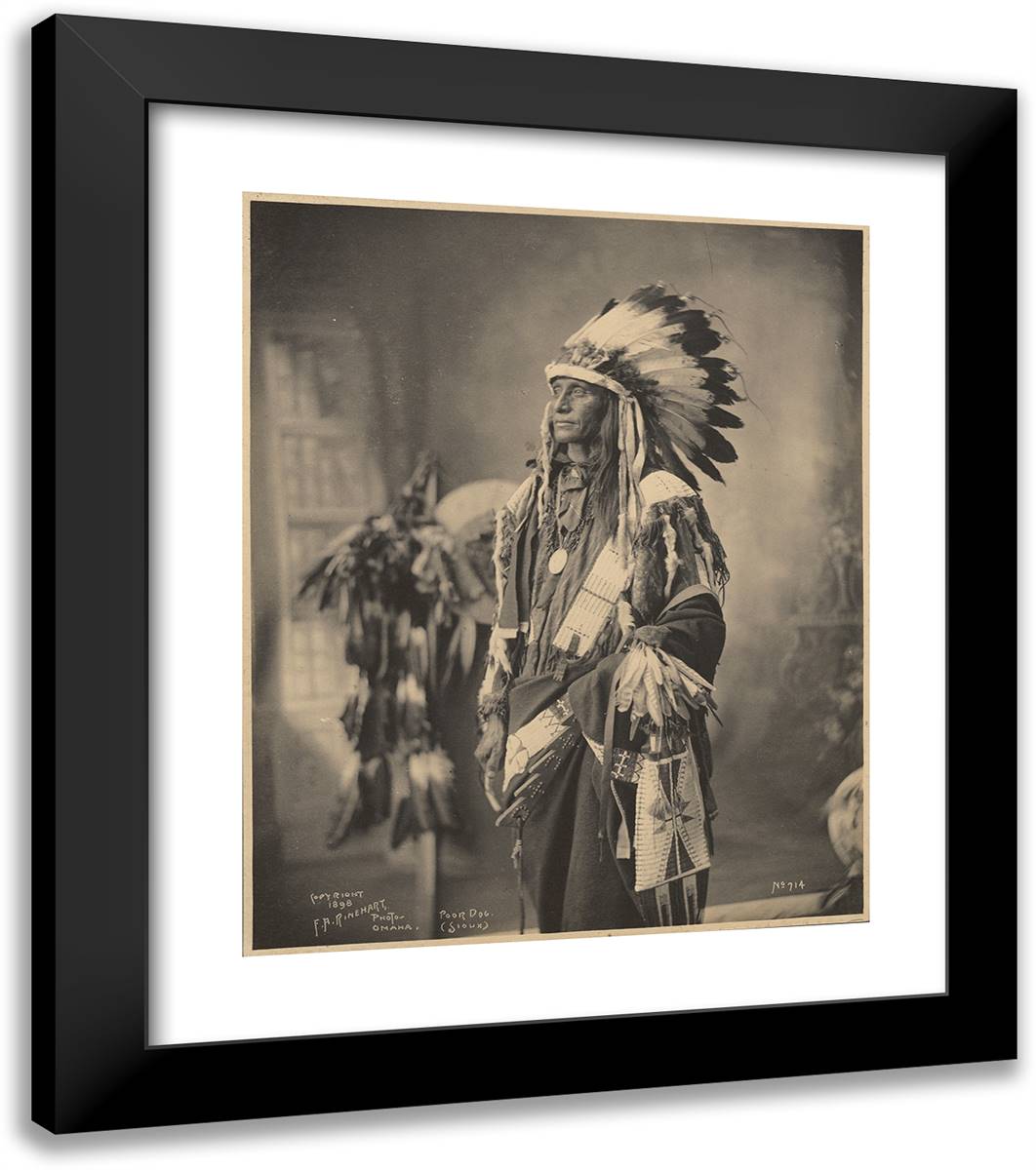 Poor Dog, Sioux 20x23 Black Modern Wood Framed Art Print Poster by Muhr, Adolph F.