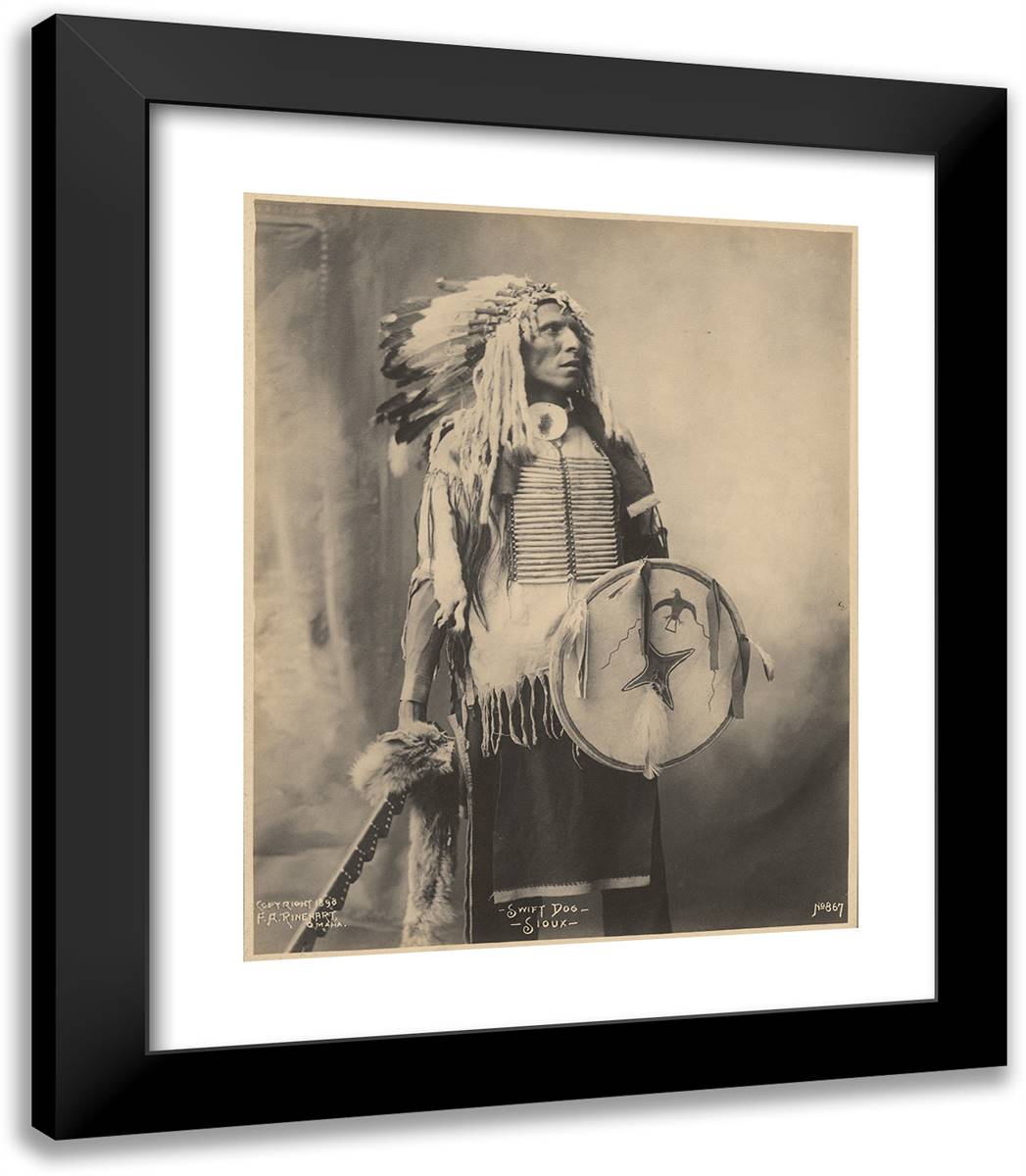 Swift Dog, Sioux 20x23 Black Modern Wood Framed Art Print Poster by Muhr, Adolph F.
