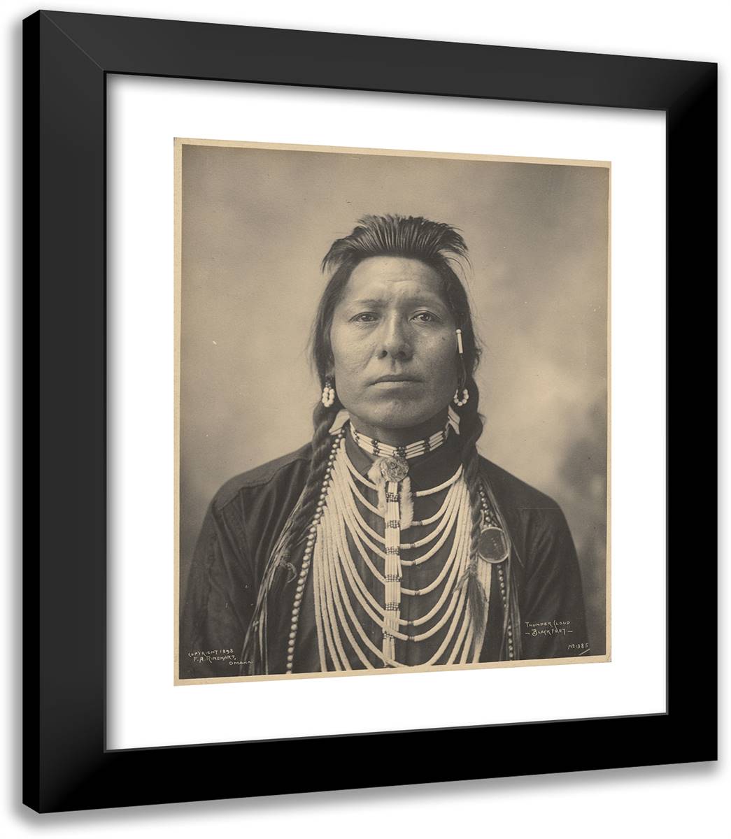 Thunder Cloud, Blackfeet 20x23 Black Modern Wood Framed Art Print Poster by Muhr, Adolph F.
