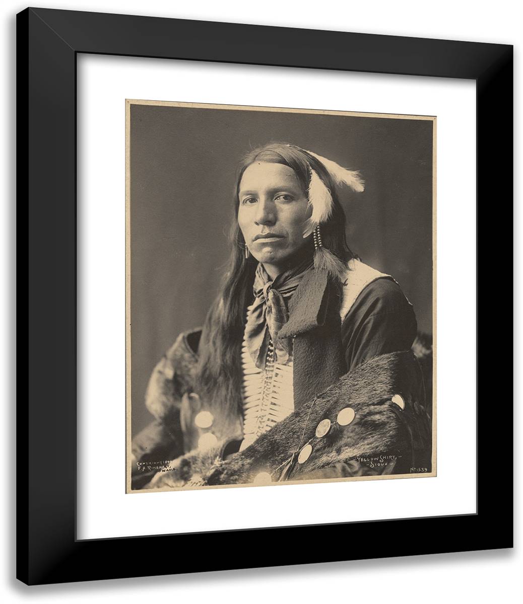 Yellow Shirt, Sioux 20x24 Black Modern Wood Framed Art Print Poster by Muhr, Adolph F.