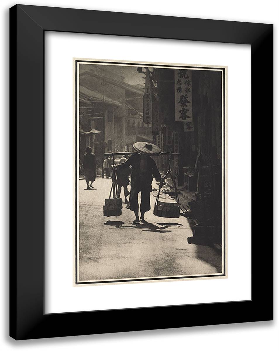 A Street in China 18x24 Black Modern Wood Framed Art Print Poster by Meyer, Adolph de