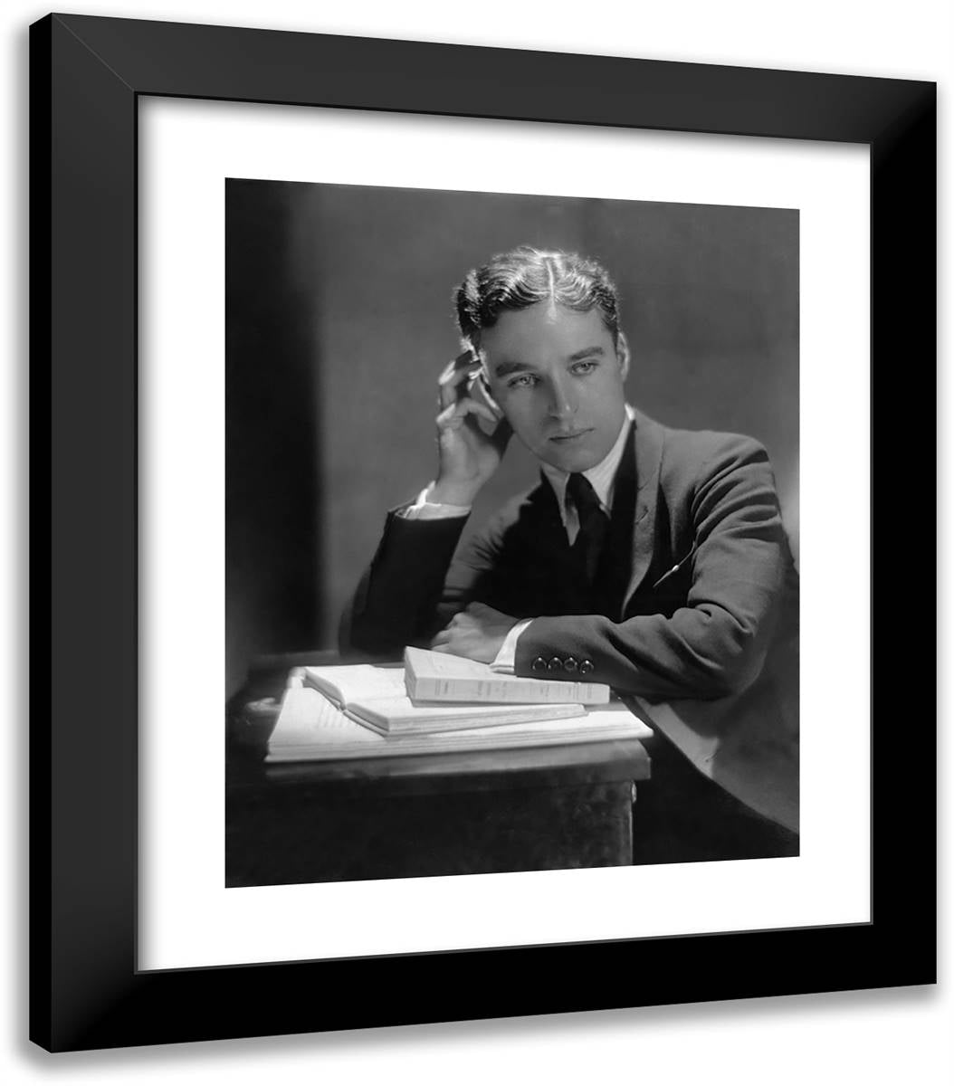 Charlie Chaplin 20x23 Black Modern Wood Framed Art Print Poster by Meyer, Adolph de