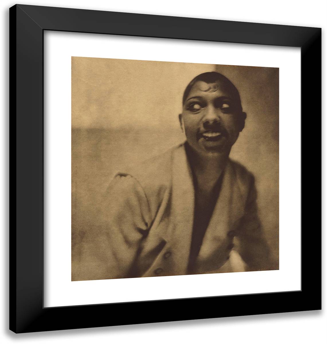 Portrait of Josephine Baker 20x21 Black Modern Wood Framed Art Print Poster by Meyer, Adolph de