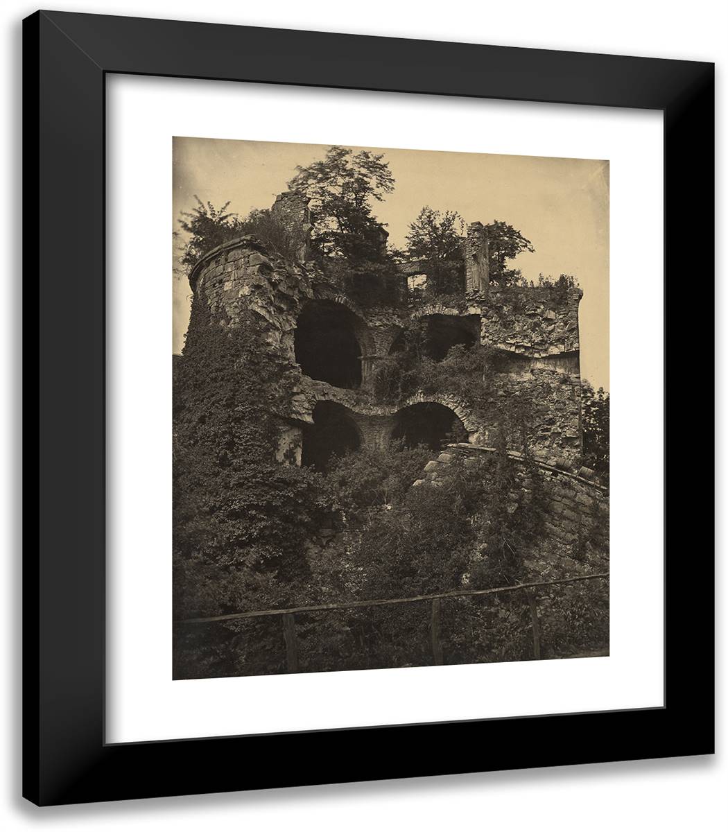 Heidelberg Castle 20x23 Black Modern Wood Framed Art Print Poster by Braun, Adolphe