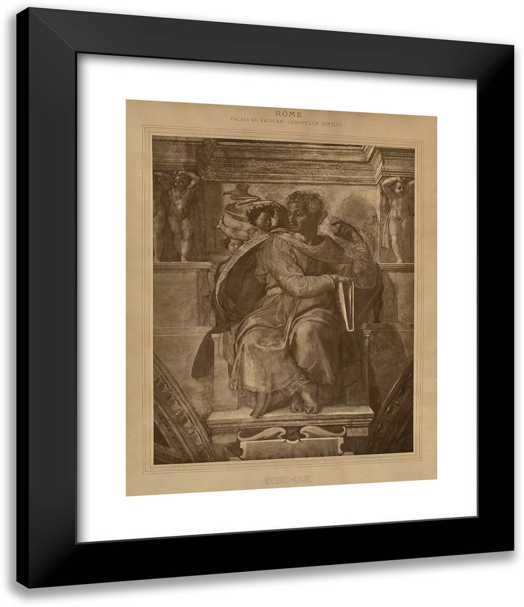 Rome - Palais Du Vatican - Chapelle Sixtine, Michel-Ange 20x24 Black Modern Wood Framed Art Print Poster by Braun, Adolphe