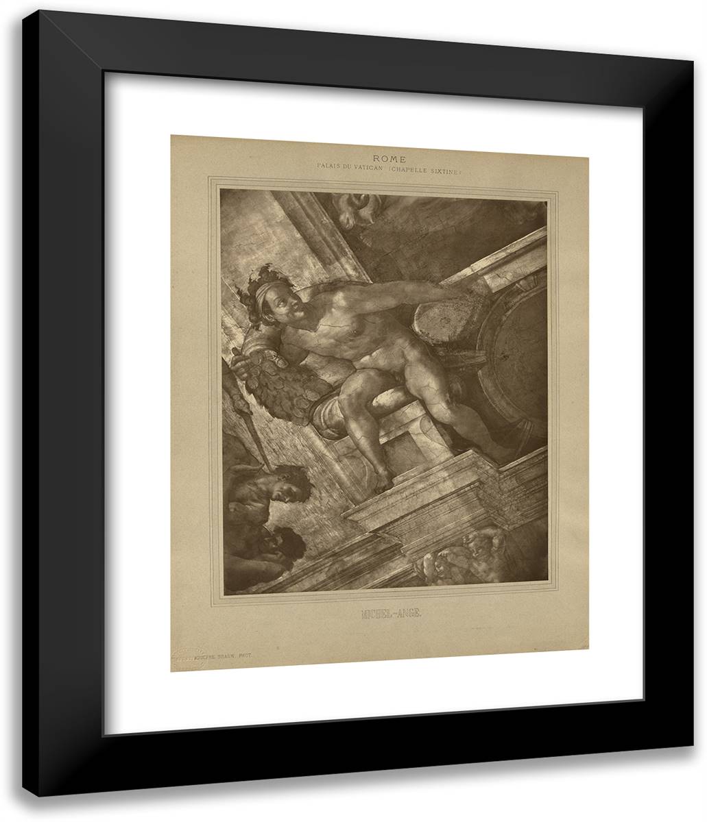 Rome - Palais Du Vatican, Chapelle Sixtine, Michel-Ange 20x24 Black Modern Wood Framed Art Print Poster by Braun, Adolphe