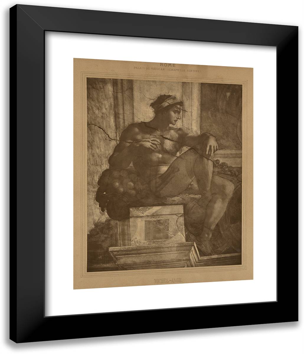 Rome - Palais Du Vatican, Chapelle Sixtine, Michel-Ange I 20x24 Black Modern Wood Framed Art Print Poster by Braun, Adolphe