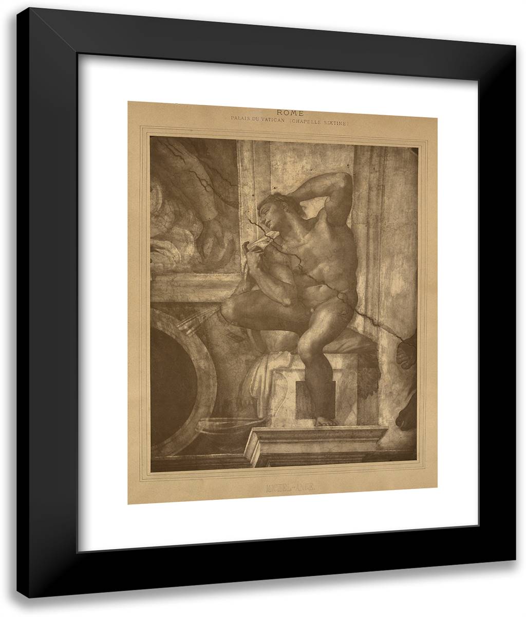 Rome - Palais Du Vatican, Chapelle Sixtine, Michel-Ange II 20x24 Black Modern Wood Framed Art Print Poster by Braun, Adolphe