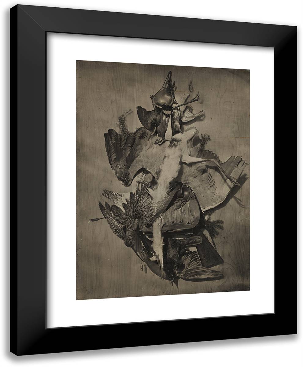 Still Life of Game 19x24 Black Modern Wood Framed Art Print Poster by Braun, Adolphe