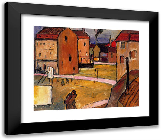 Cityscape 23x20 Black Modern Wood Framed Art Print Poster by Bloch, Albert