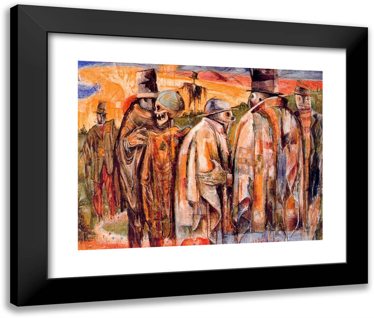 Conference 24x20 Black Modern Wood Framed Art Print Poster by Bloch, Albert