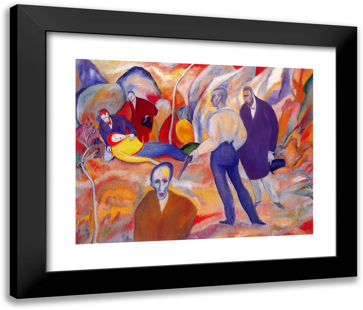 Duel 24x20 Black Modern Wood Framed Art Print Poster by Bloch, Albert