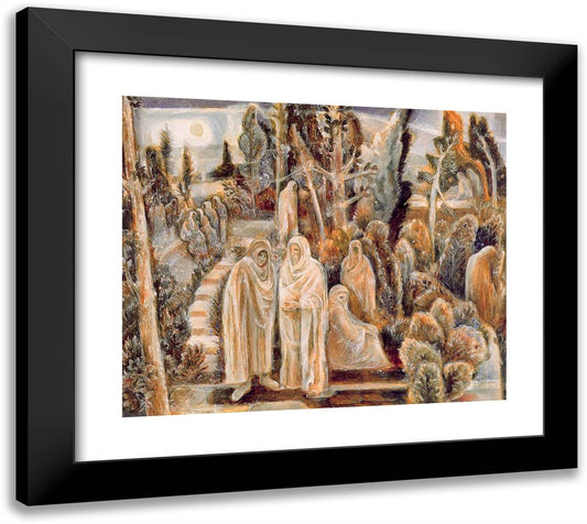 Figures in Silver Light 22x20 Black Modern Wood Framed Art Print Poster by Bloch, Albert