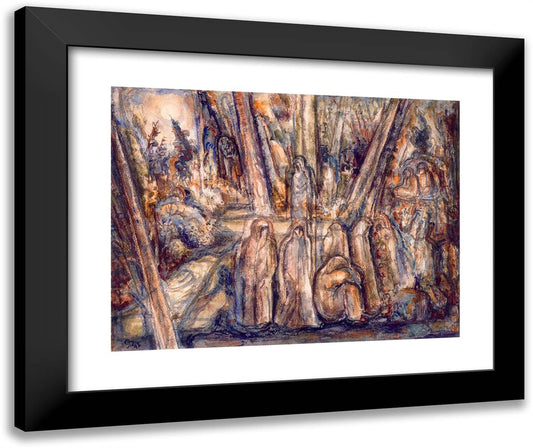 Figures in Silver Light (Study) 24x20 Black Modern Wood Framed Art Print Poster by Bloch, Albert
