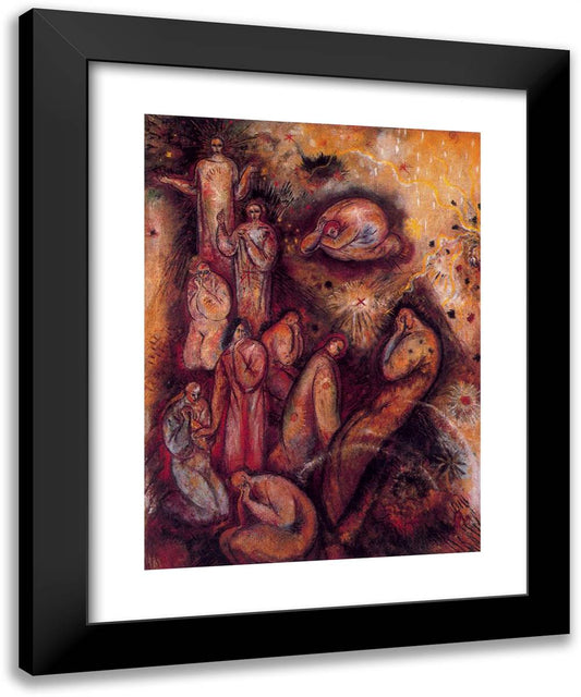 Figures on Dark Ground 19x24 Black Modern Wood Framed Art Print Poster by Bloch, Albert