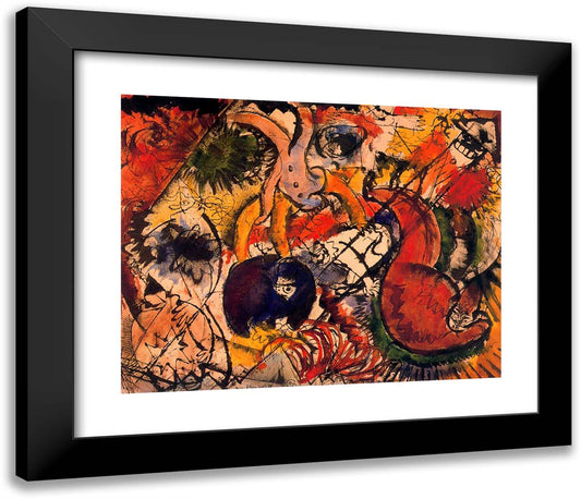 For Clown IV 23x20 Black Modern Wood Framed Art Print Poster by Bloch, Albert