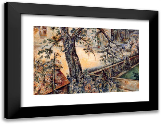 Garden Glimpse 24x18 Black Modern Wood Framed Art Print Poster by Bloch, Albert