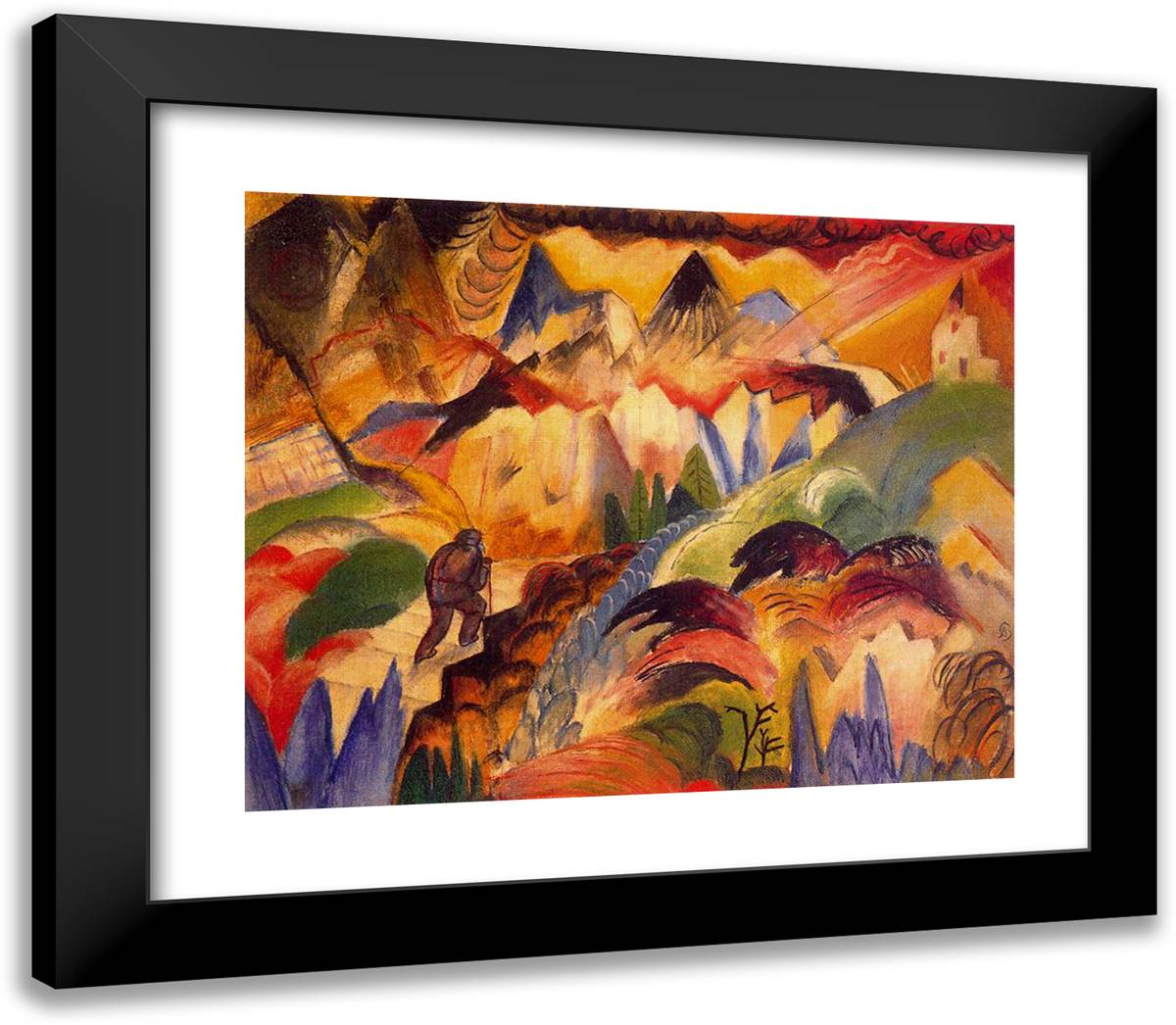 Mountain 23x20 Black Modern Wood Framed Art Print Poster by Bloch, Albert