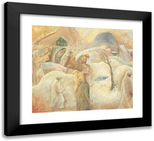 Pilgrims in the Snow 22x20 Black Modern Wood Framed Art Print Poster by Bloch, Albert