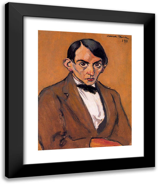 Portrait of a Man 20x24 Black Modern Wood Framed Art Print Poster by Bloch, Albert