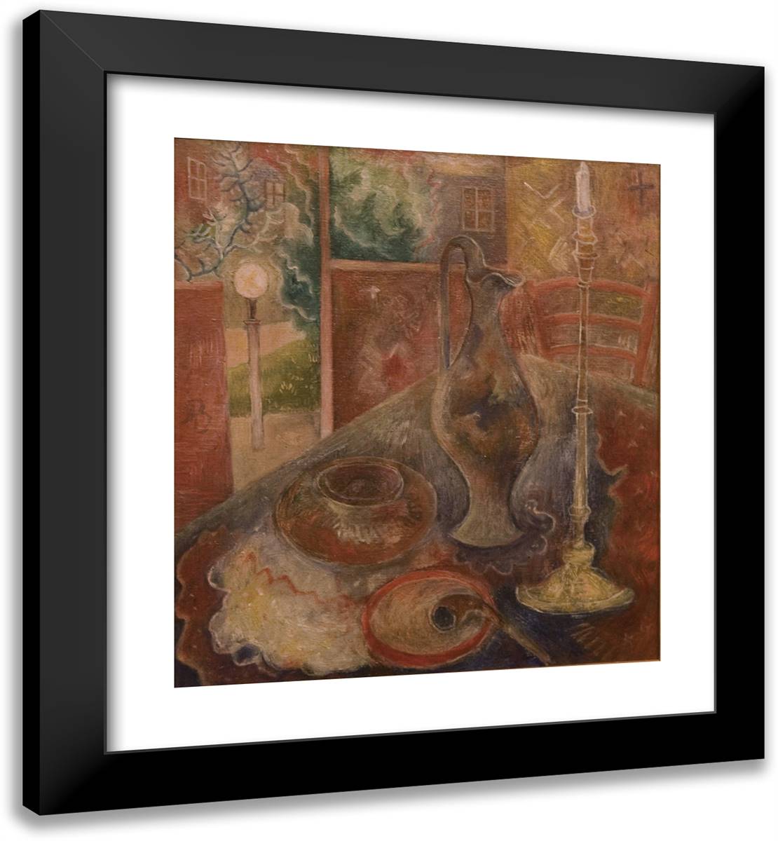 Still Life 20x22 Black Modern Wood Framed Art Print Poster by Bloch, Albert