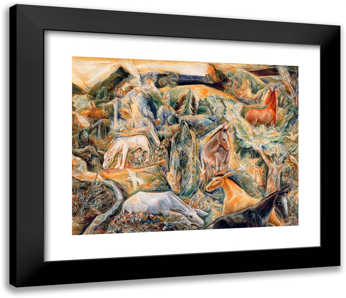 The Garden of Asses II 23x20 Black Modern Wood Framed Art Print Poster by Bloch, Albert