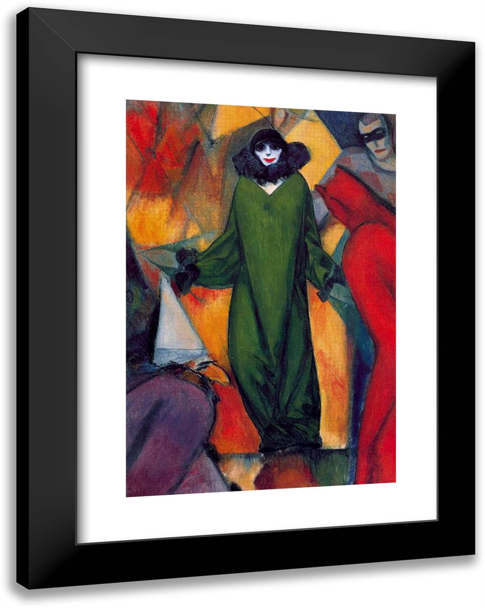 The Green Dress 18x24 Black Modern Wood Framed Art Print Poster by Bloch, Albert