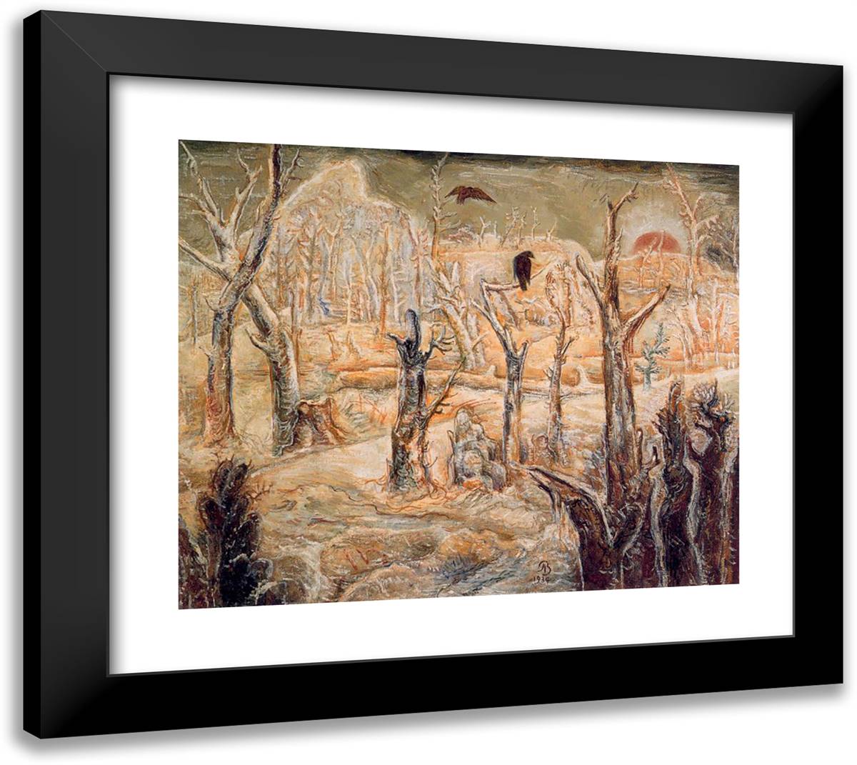 Winter in the Dead Wood 22x20 Black Modern Wood Framed Art Print Poster by Bloch, Albert