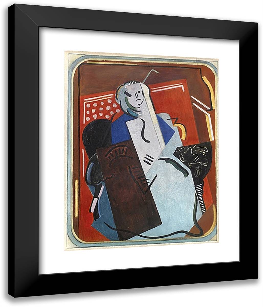 Femme Au Fauteuil 20x24 Black Modern Wood Framed Art Print Poster by Gleizes, Albert